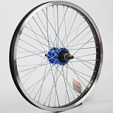 Колесо 20" заднее  для BMX, двойной алюм.обод 48 отв, втулка SF-B17R аллюм., гайка 14мм ось, пром по